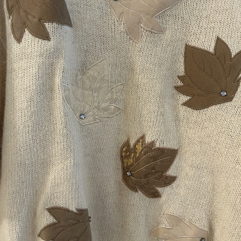 Vintage Silk Angora Turtleneck Sweater Cream Size M - Picture 2 of 14